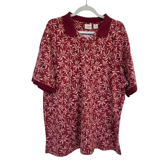 L.L. Bean Other - L.L. Bean Men's XLT Floral Beach Luau Polo Shirt Multicolor Short Sleeve Casual